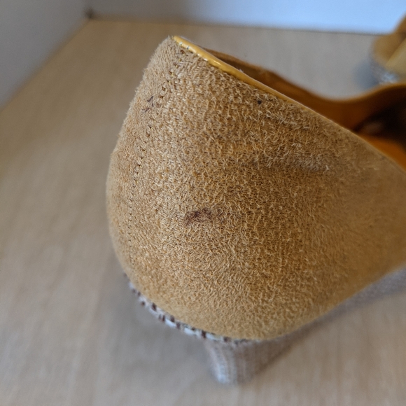 She's Collection Yellow Peep Toe Wedges 9 - Picture 12 of 12